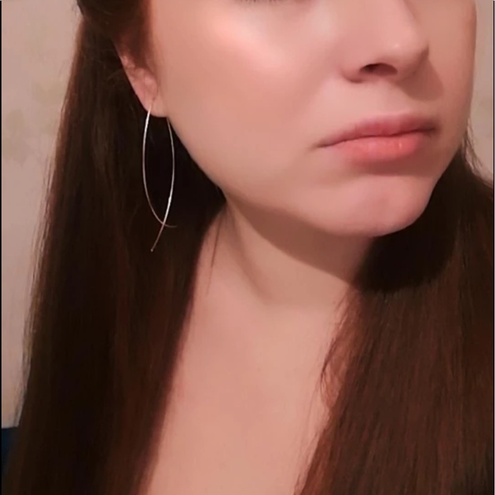 Silver plated long drop earrings